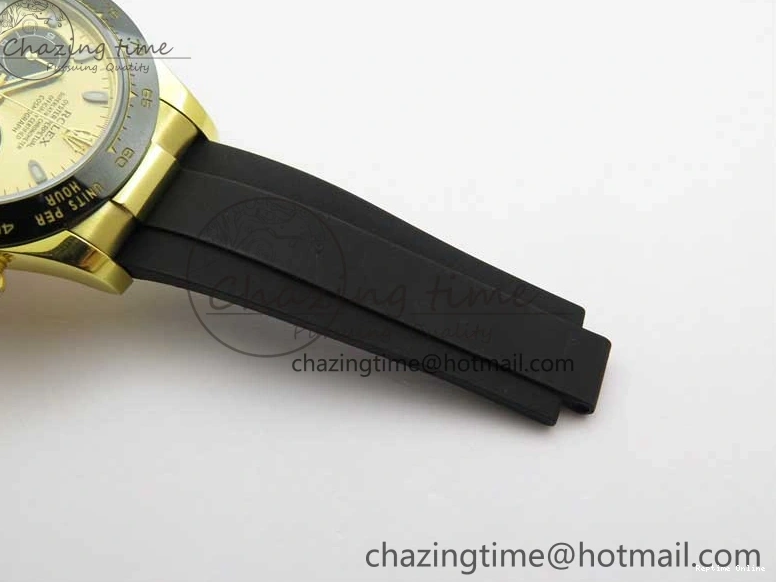 0501 Sporty Daytona 116518 KKF 1:1 Best Edition 904L Steel YG Black Dial on Rubber Strap A 2455